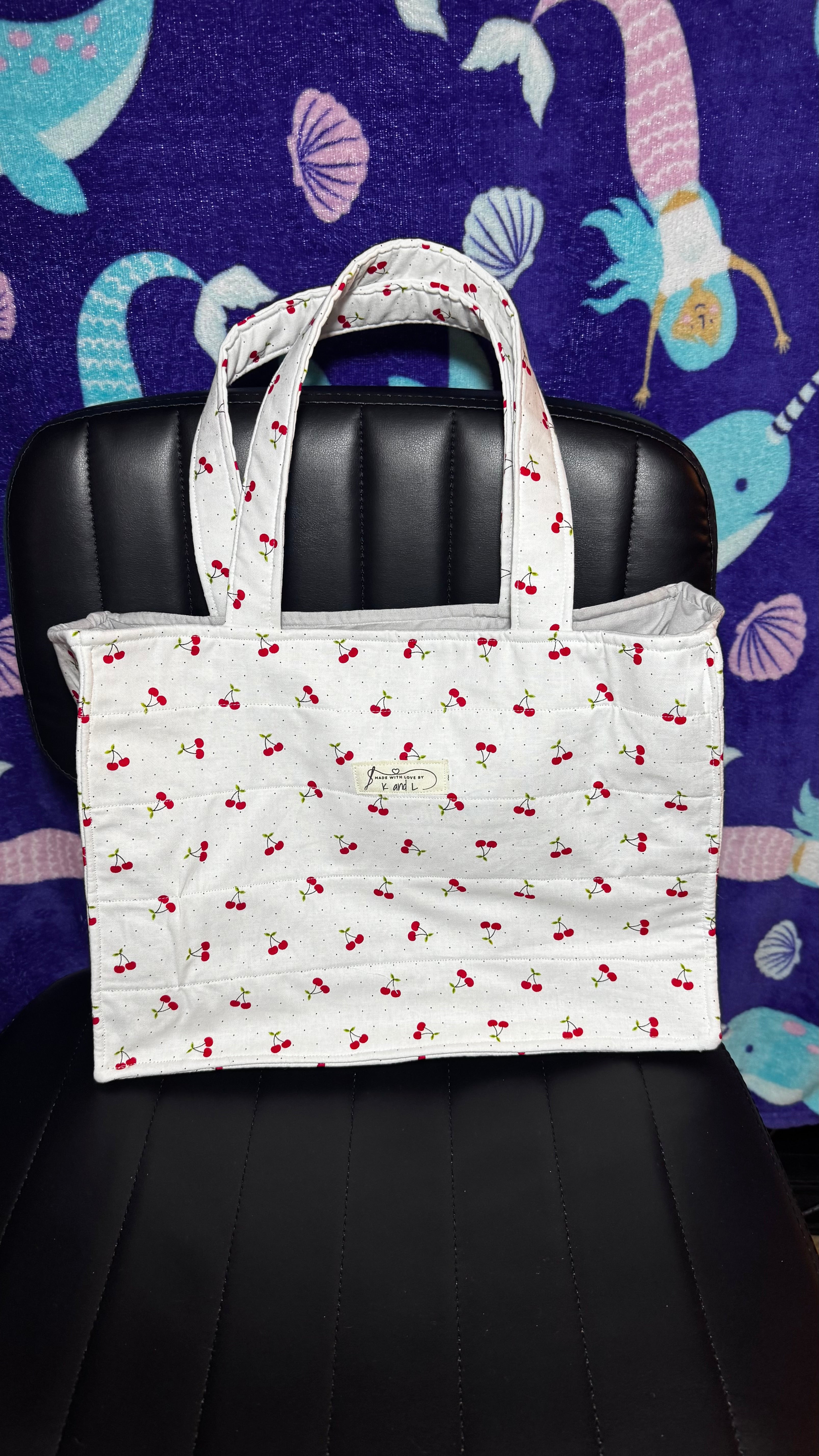 Cherry Boxy Tote Bag