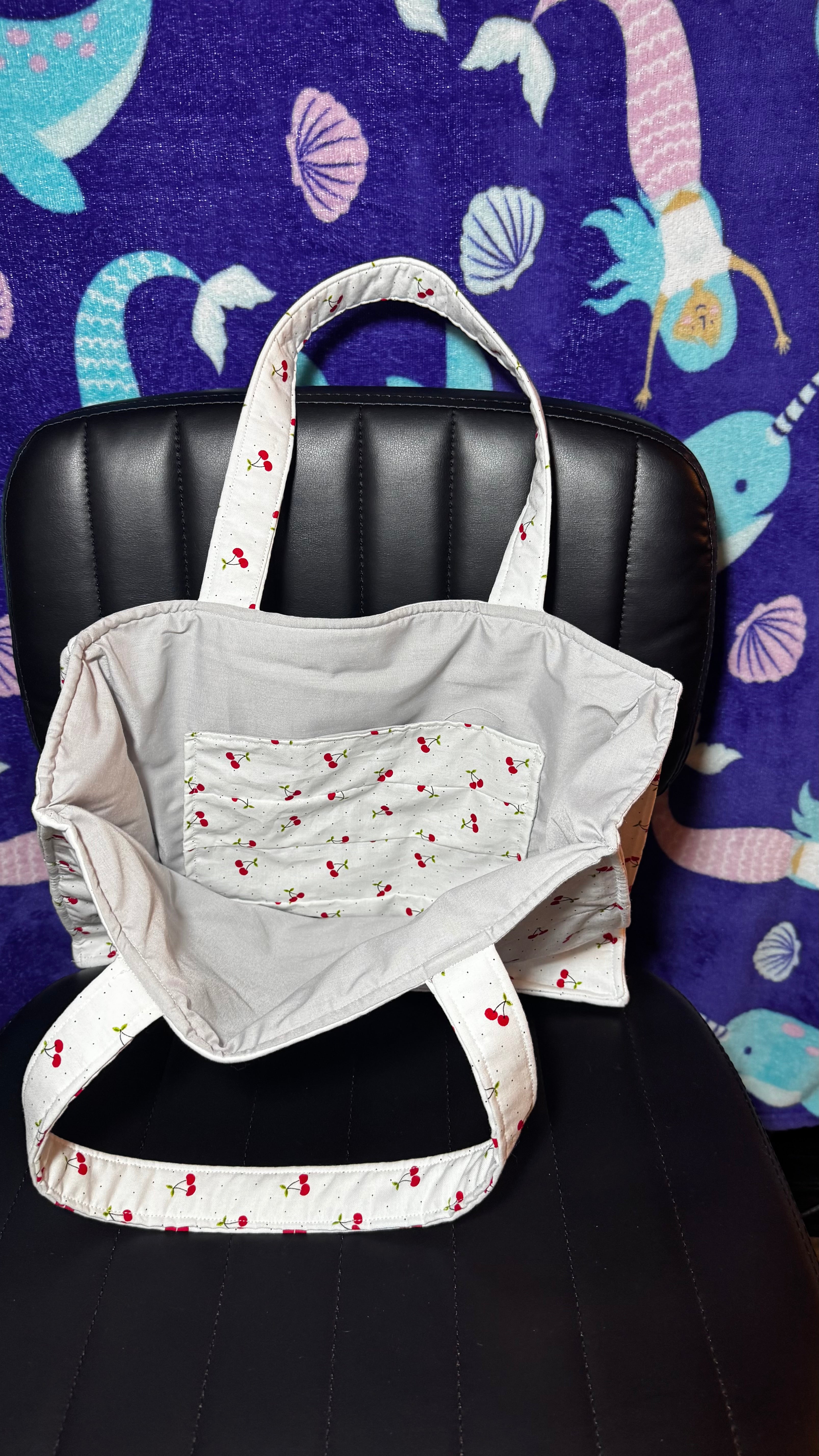 Cherry Boxy Tote Bag