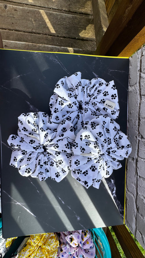 Dog Footprints Scrunchie