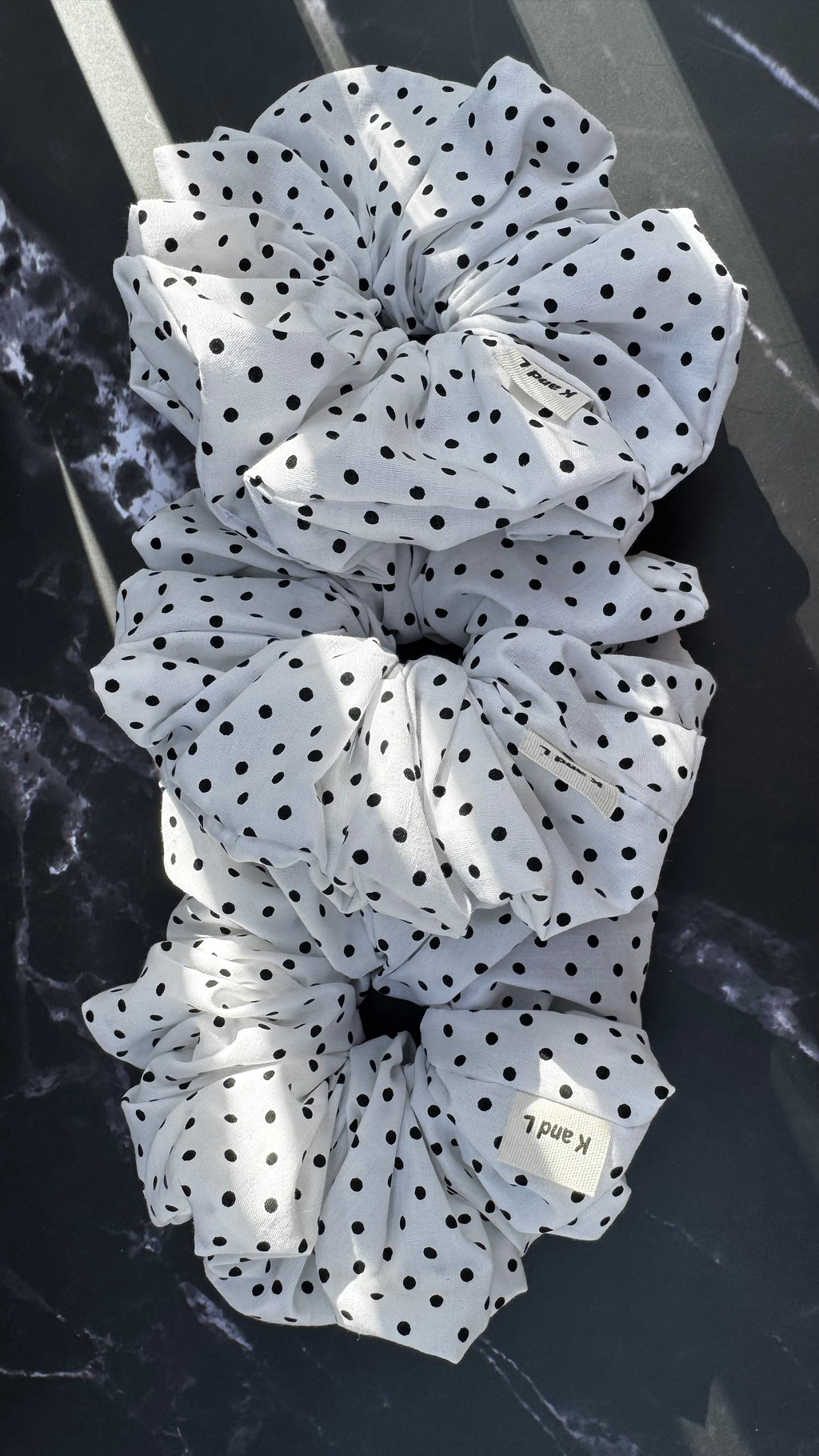 White polka dots
