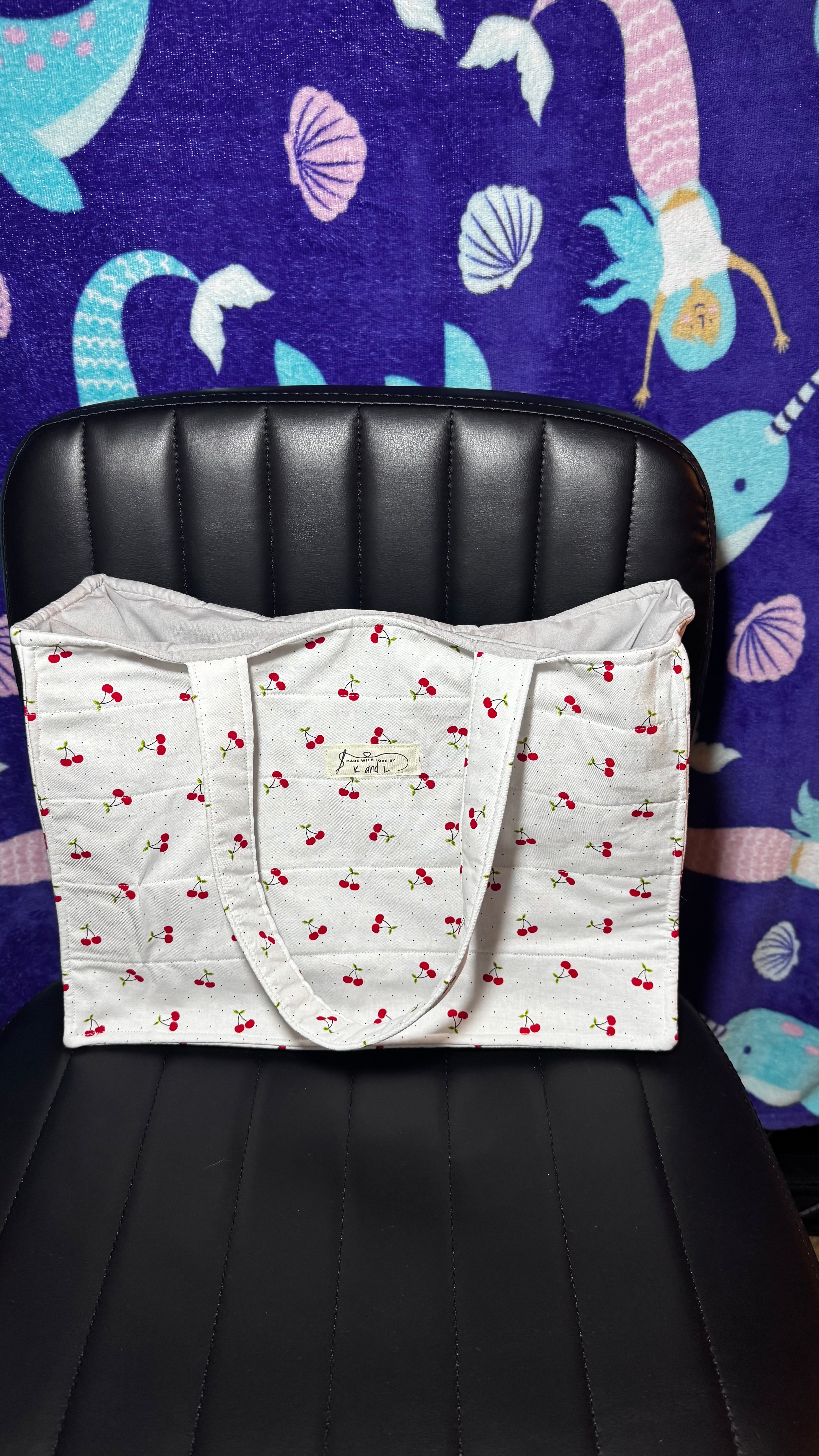 Cherry Boxy Tote Bag