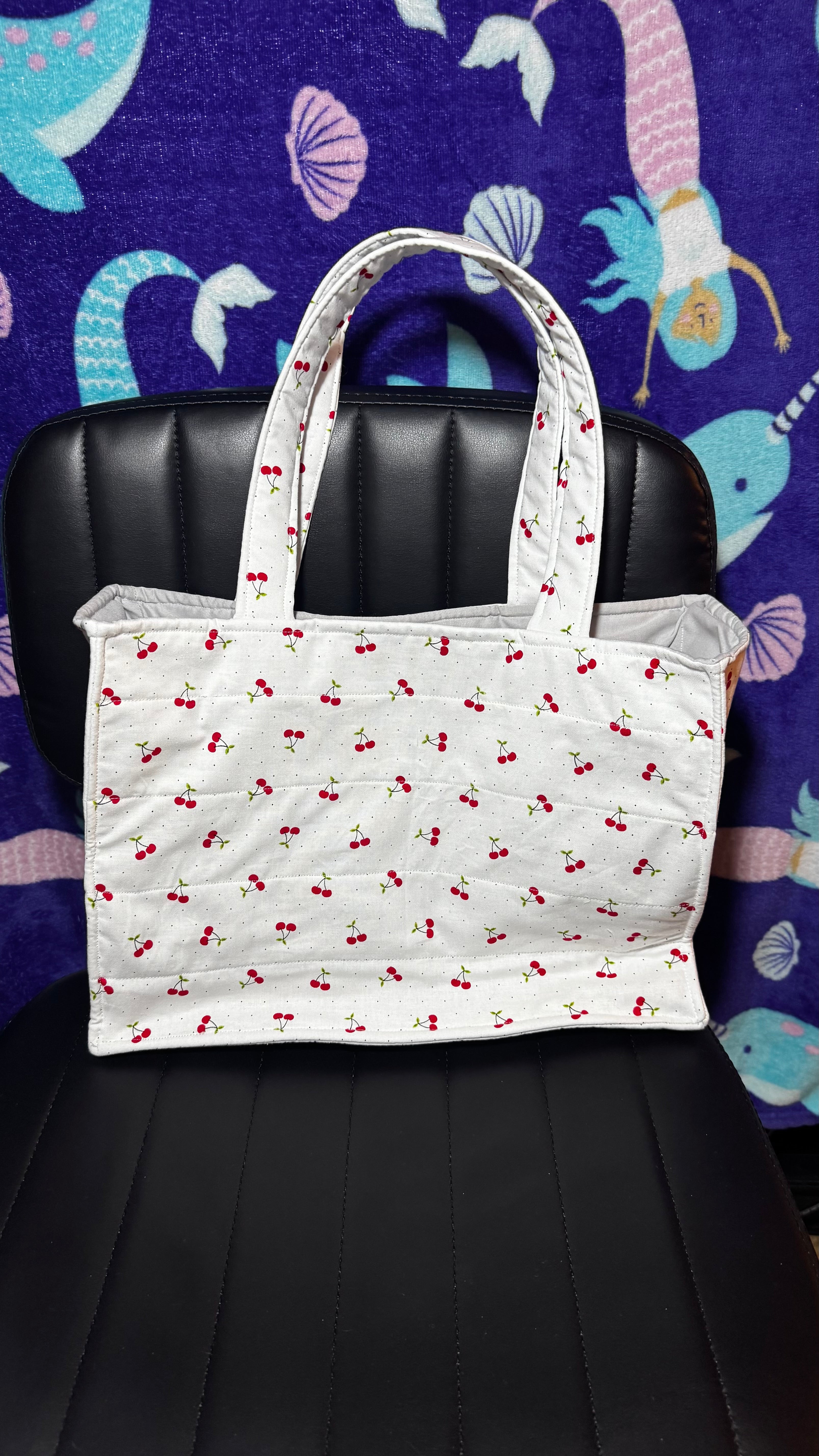 Cherry Boxy Tote Bag